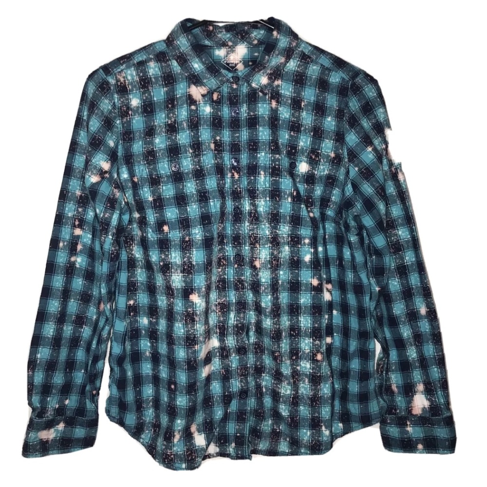 Upcycled bleached flannel shirt